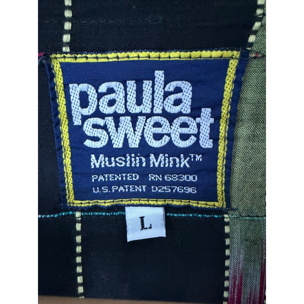 Paula Sweet Womens Muslin Mink Fringe Shredded Jacket L Multi Color Art To Wear - Picture 7 of 7